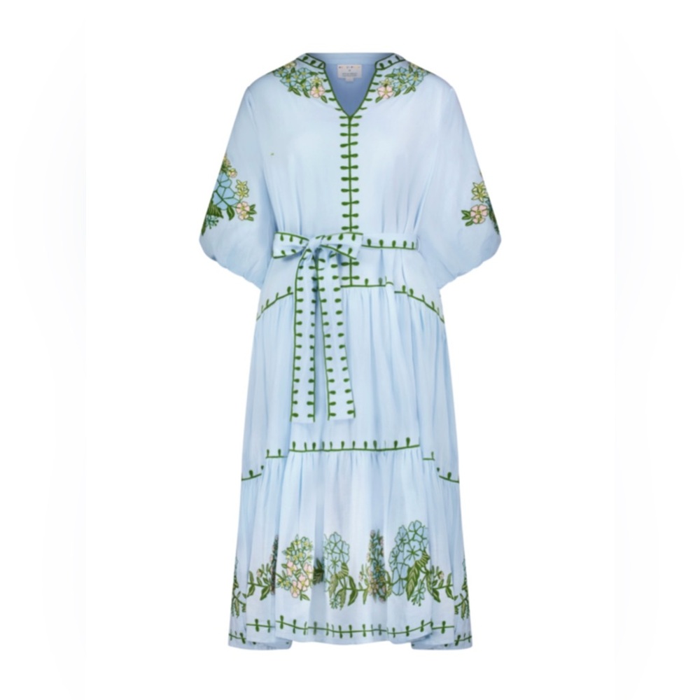 erica wilson x roller rabbit valonia dress - hydrangea